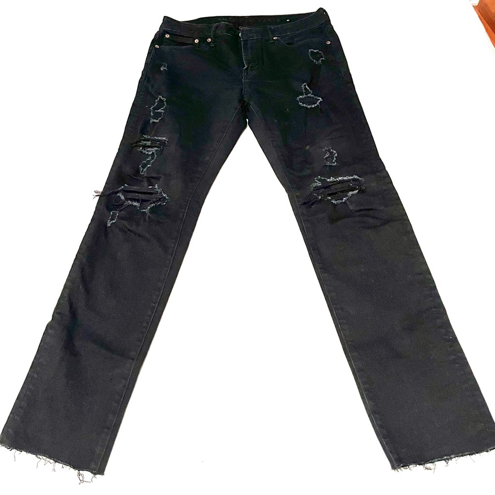 American Eagle Outfitters distressed  Black Denim  33/30